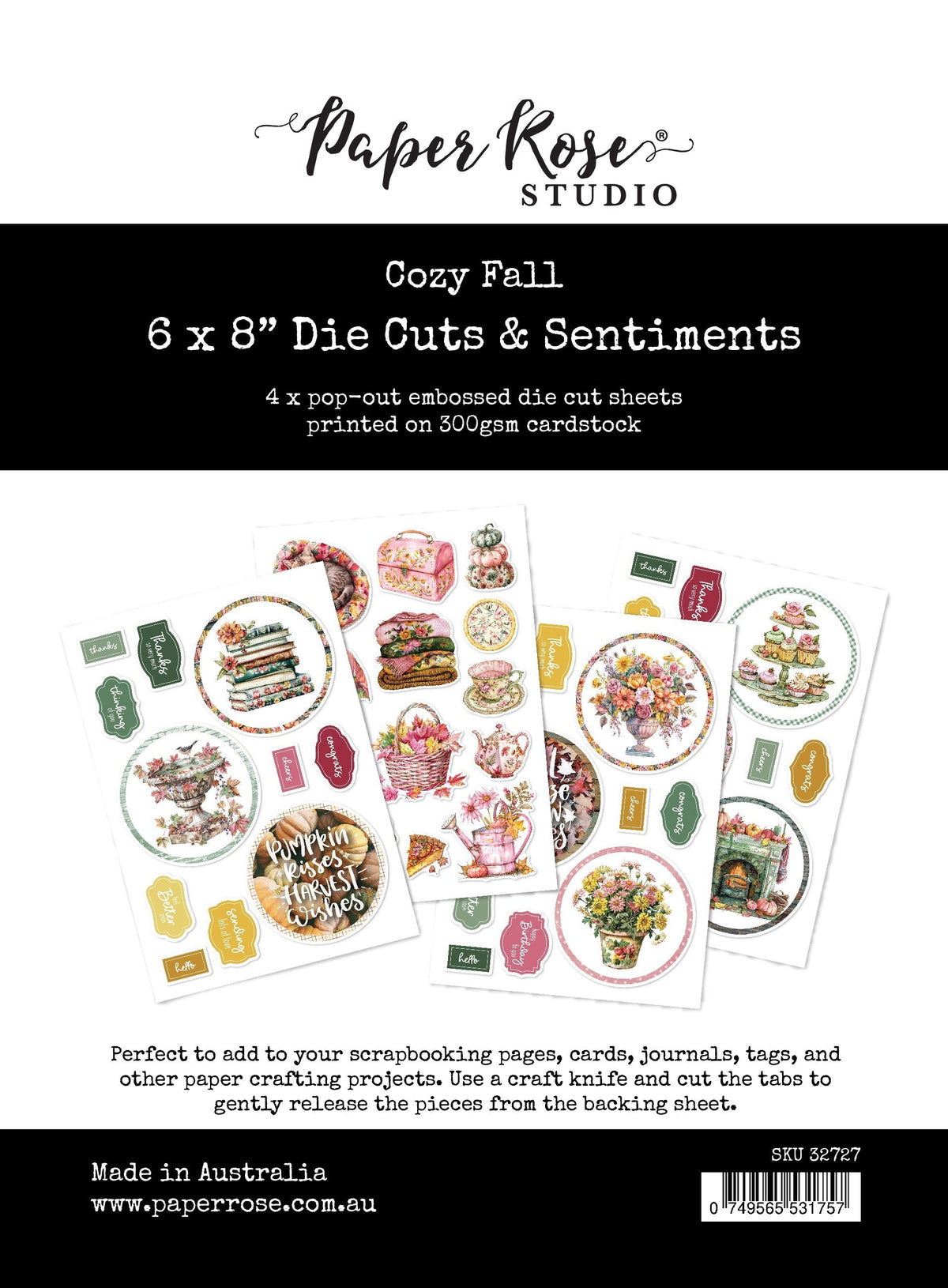 Cozy Fall 6x8" Die Cuts & Sentiments 32727