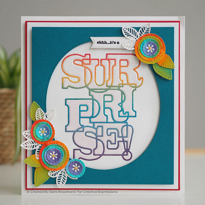Matrices de découpe et tampons Surprise Big Bold Words de Sue Wilson
