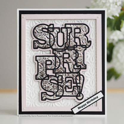 Matrices de découpe et tampons Surprise Big Bold Words de Sue Wilson