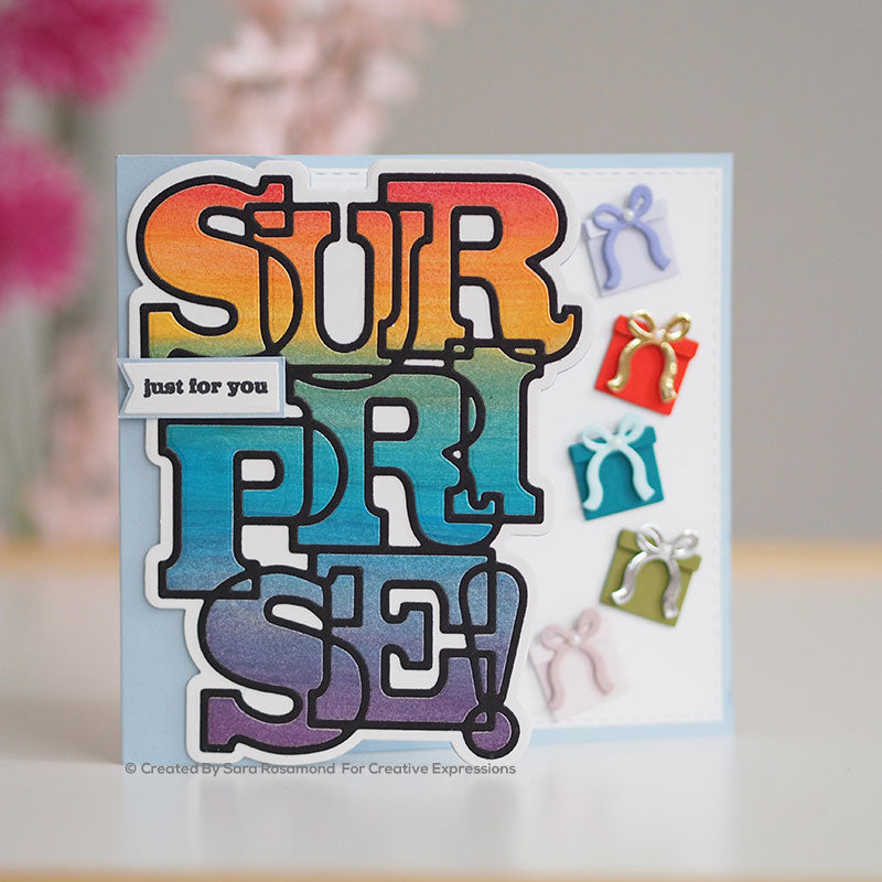 Matrices de découpe et tampons Surprise Big Bold Words de Sue Wilson