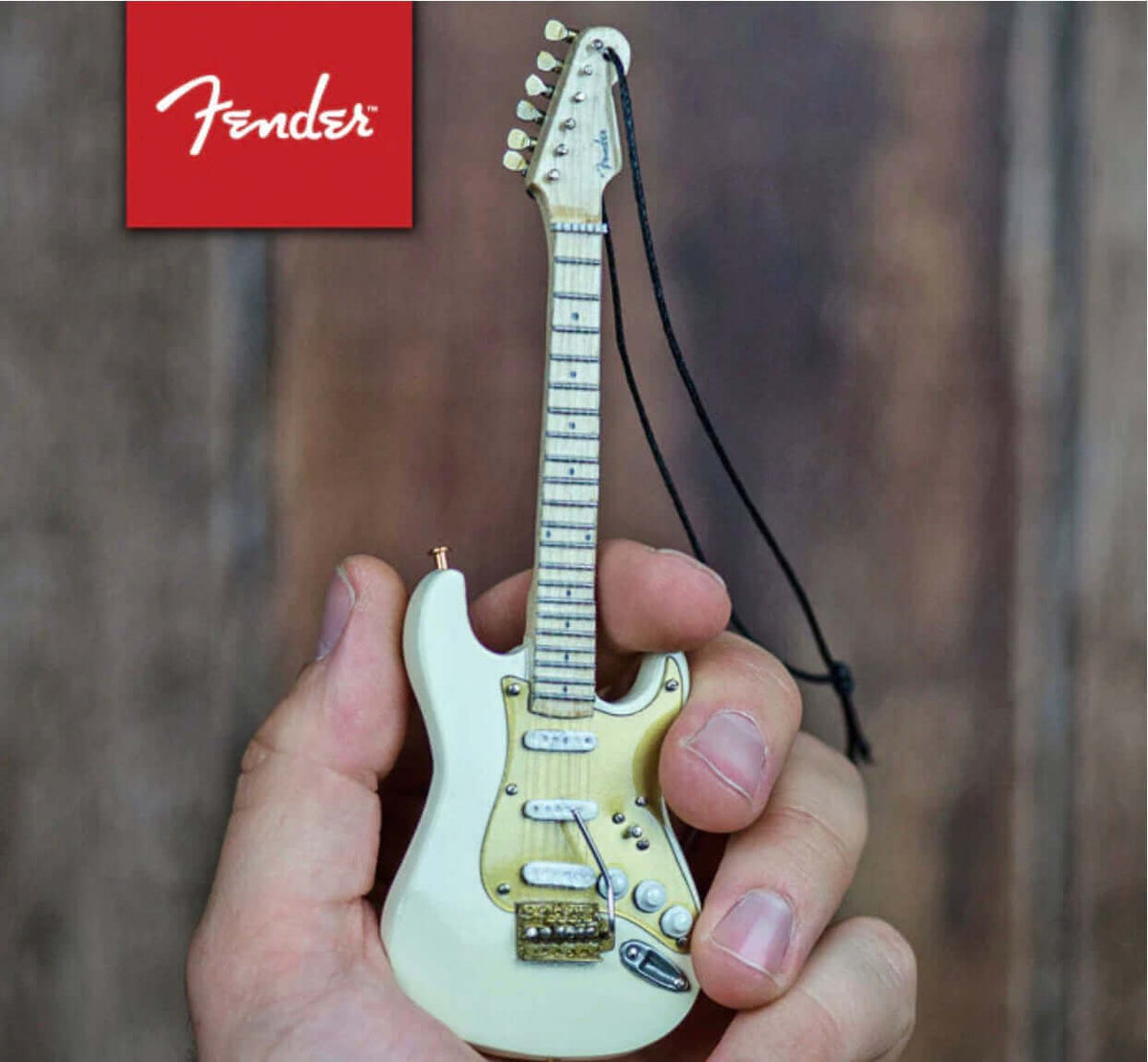 FENDER Ornement de Noël Guitare Stratocaster Années 50 15 cm – Crème