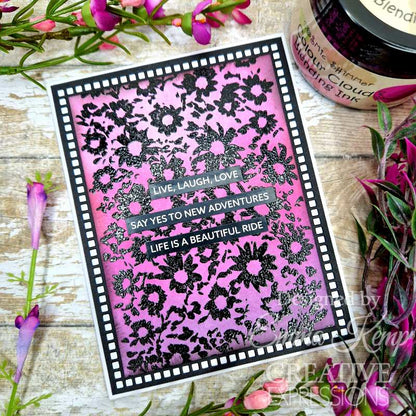 Creative Expressions Chamomile Cascade  5 1/2 in x 3 3/4 in Pre-Cut Rubber Stamp
