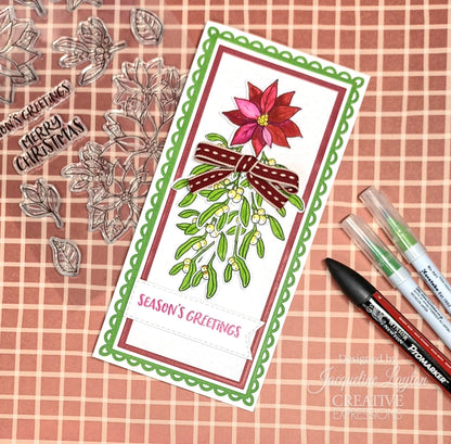 Creative Expressions Jane's Doodles Poinsettia Lot de tampons transparents 6 po x 8 po