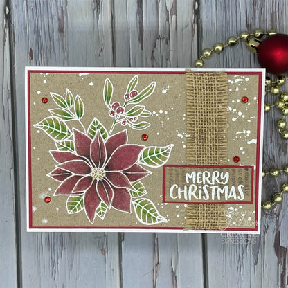 Creative Expressions Jane's Doodles Poinsettia Lot de tampons transparents 6 po x 8 po