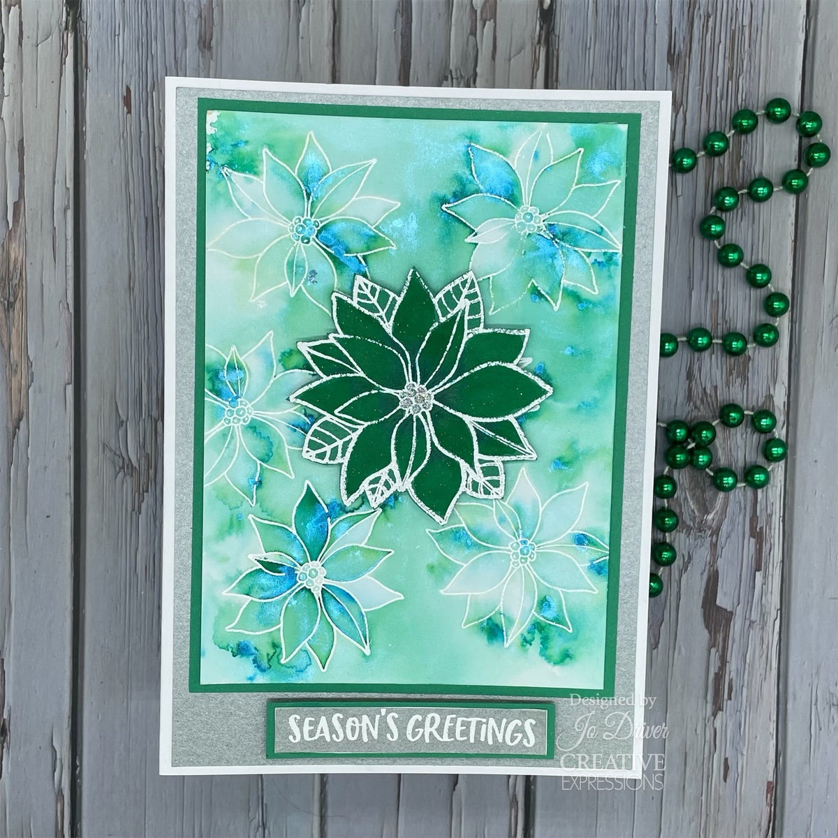Creative Expressions Jane's Doodles Poinsettia Lot de tampons transparents 6 po x 8 po