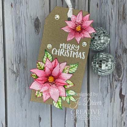 Creative Expressions Jane's Doodles Poinsettia Lot de tampons transparents 6 po x 8 po