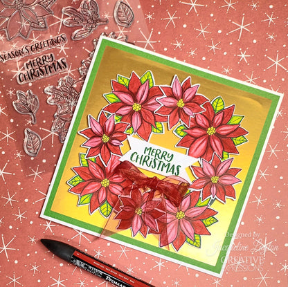Creative Expressions Jane's Doodles Poinsettia Lot de tampons transparents 6 po x 8 po