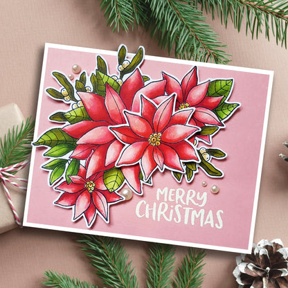 Creative Expressions Jane's Doodles Poinsettia Lot de tampons transparents 6 po x 8 po