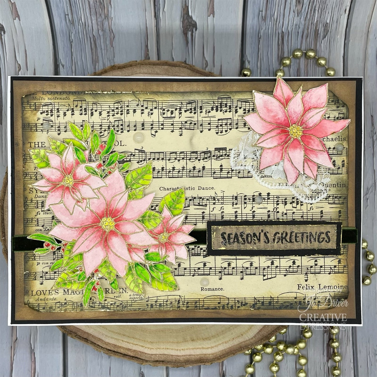Creative Expressions Jane's Doodles Poinsettia Lot de tampons transparents 6 po x 8 po
