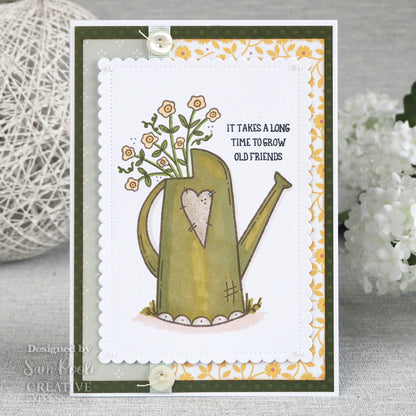 Creative Expressions Sam Poole Friendship Watering Can Set de Tampons Transparents 6 po x 4 po