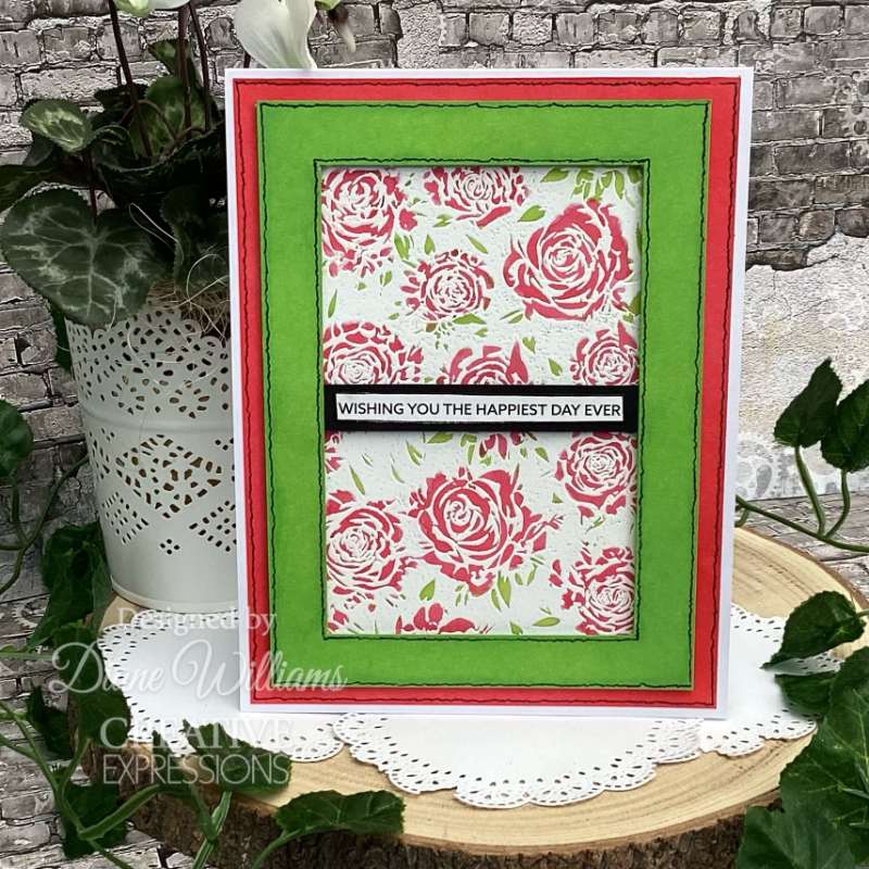 Tampon en caoutchouc prédécoupé Creative Expressions Enamoured Roses 5 1/2 po x 3 3/4 po