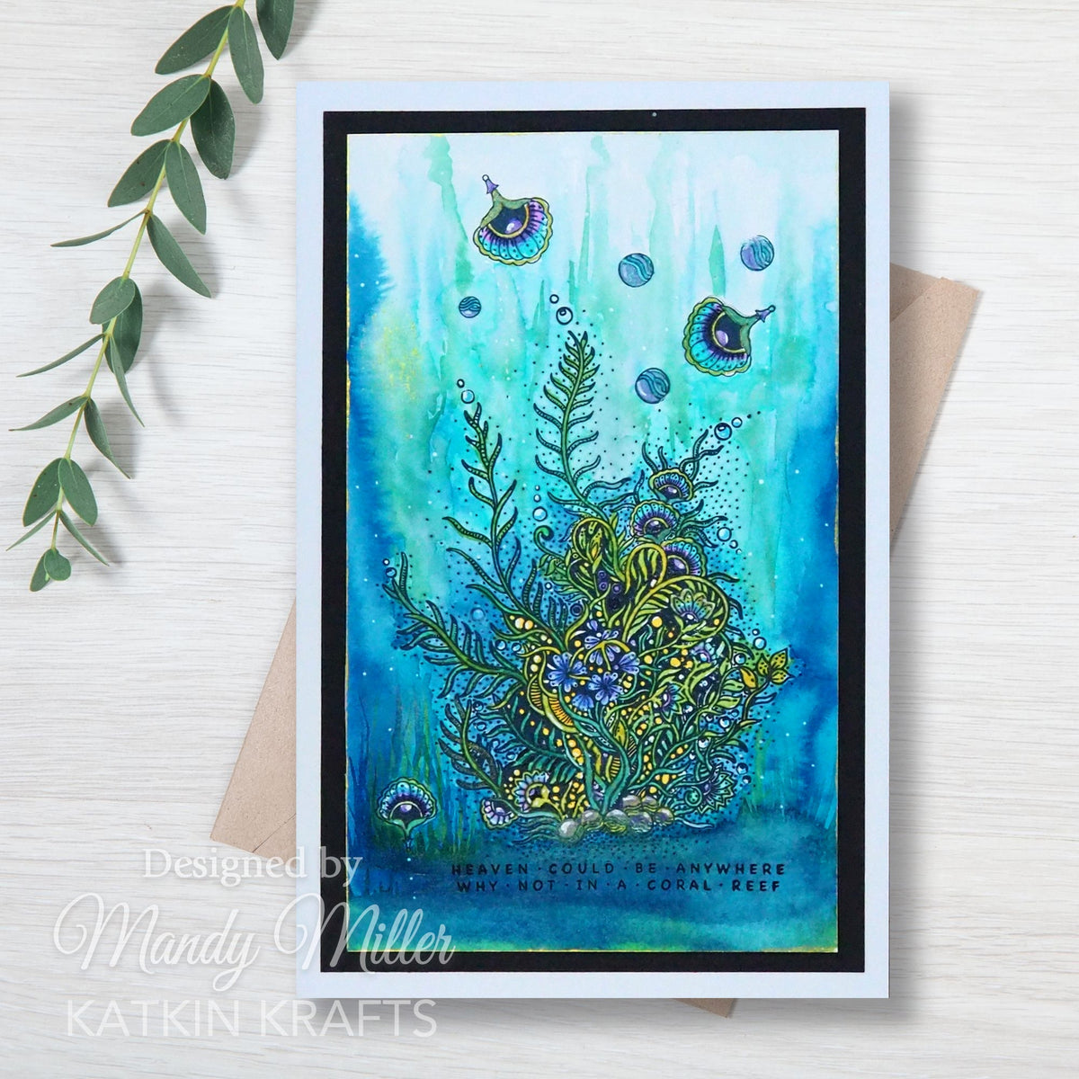 Katkin Krafts Coral Waters Lot de tampons transparents 6 x 8 po