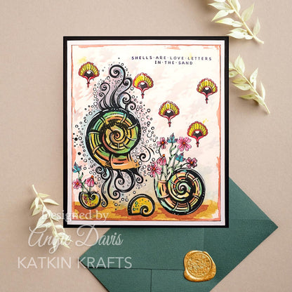 Katkin Krafts Coquille Nautique 6 po x 8 po Ensemble de Tampons Transparents