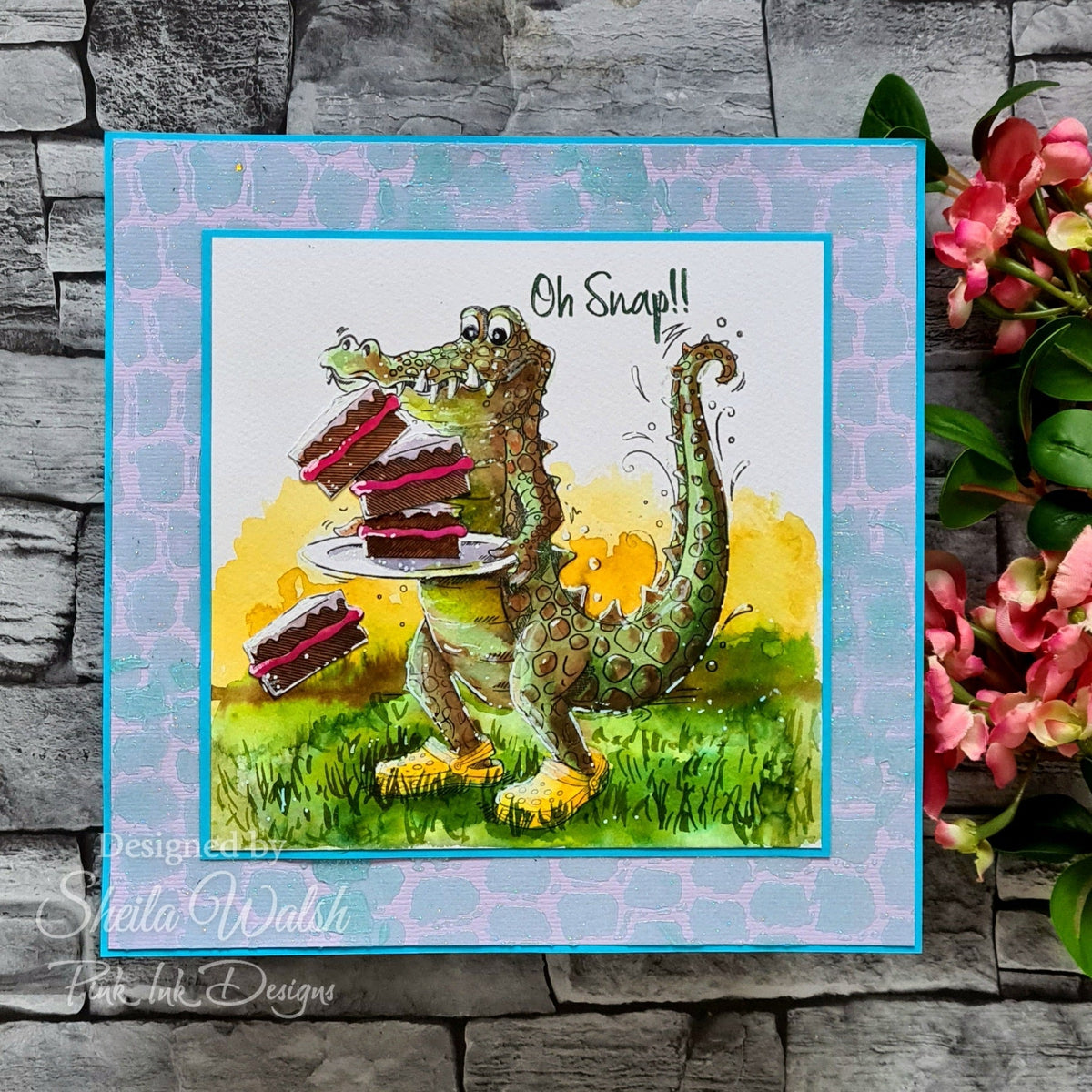 Pink Ink Designs Pochoir Crocodile 7 po x 7 po