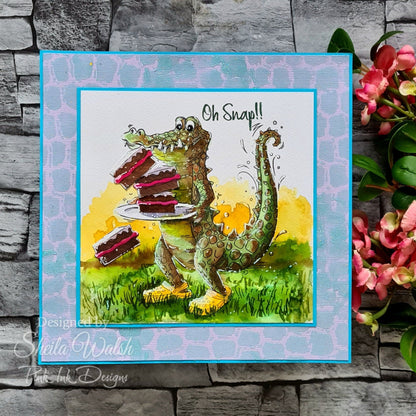 Pink Ink Designs Pochoir Crocodile 7 po x 7 po