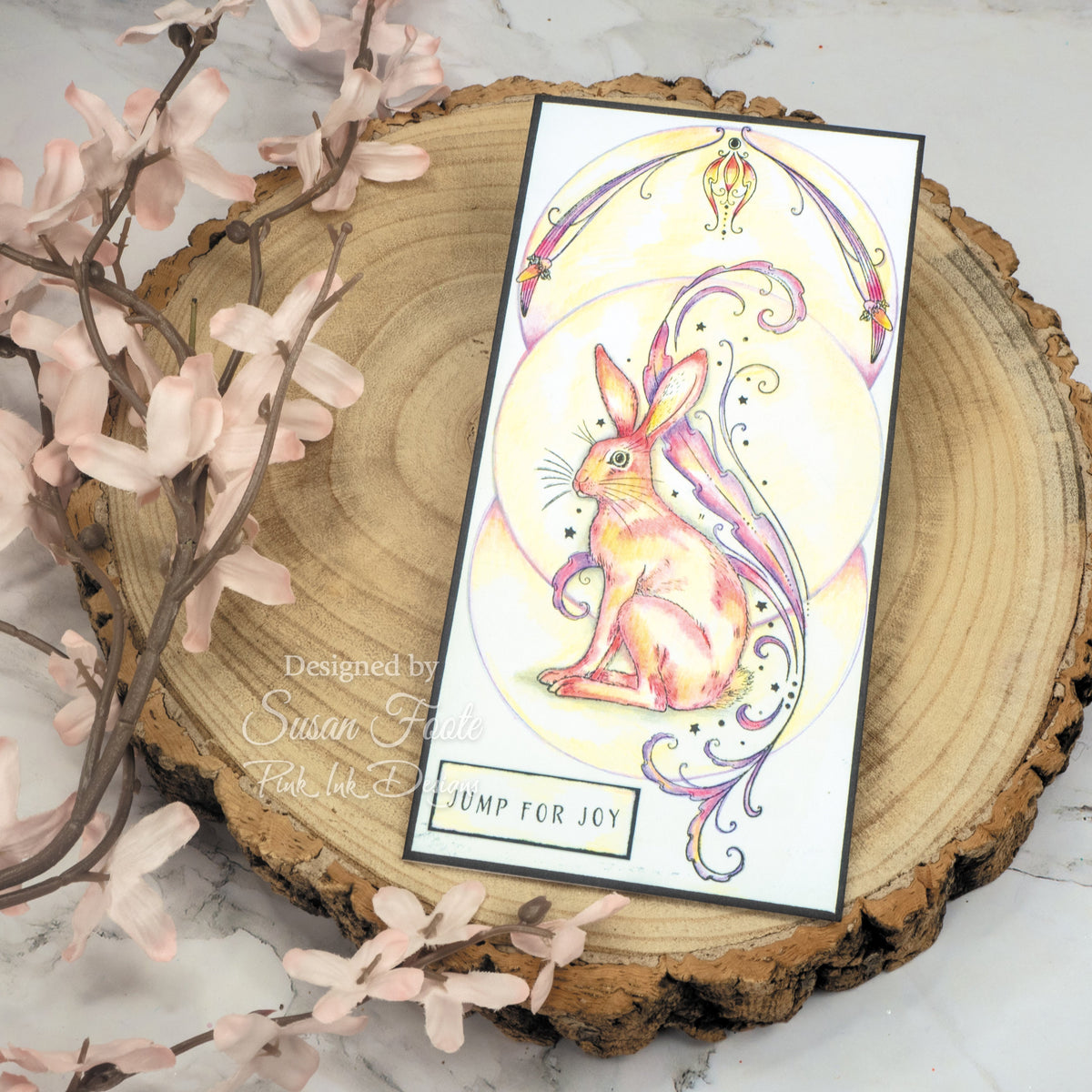 Pink Ink Designs Heavenly Hare, Set de tampons transparents 15,24 x 20,32 cm