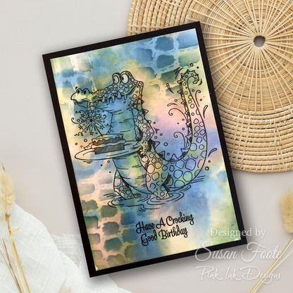 Pink Ink Designs Pochoir Crocodile 7 po x 7 po