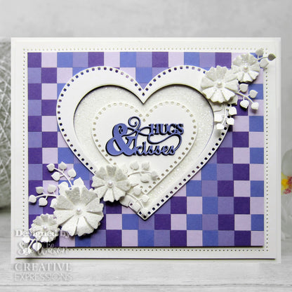 Matrices de découpe Creative Expressions Sue Wilson Finishing Touches Cœur feuille de fleur