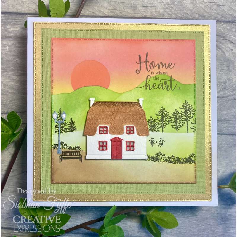 Creative Expressions Sue Wilson Village Scenes Ensemble de tampons 4 po x 6 po