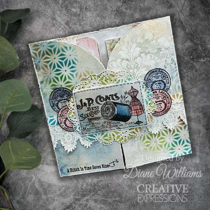 Creative Expressions Taylor Made Journals Sewing 6 in x 8 in Clear Stamp Set