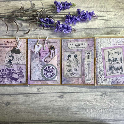 Creative Expressions Taylor Made Journals Sewing 6 in x 8 in Clear Stamp Set