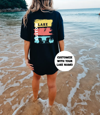 Custom Lake Silhouette Personalized Tshirt | Summer Apparel