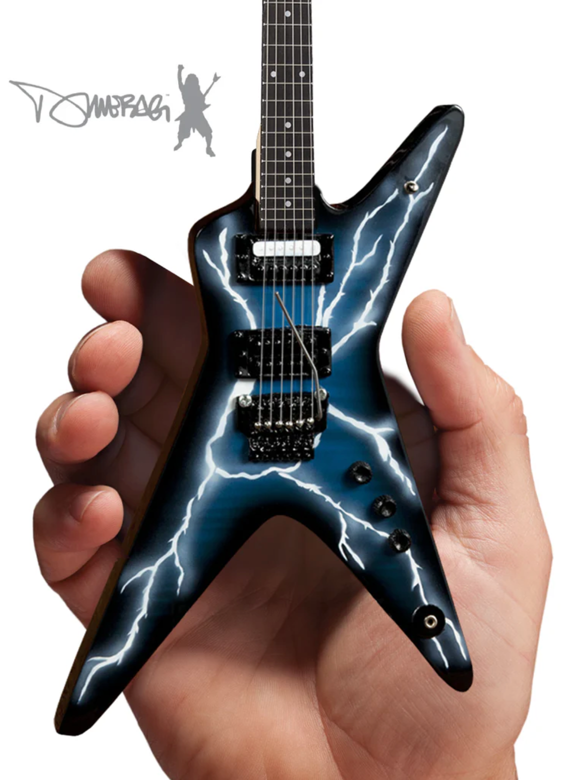 Réplique miniature de guitare Dimebag Darrell Signature Lightning Bolt - Sous licence officielle