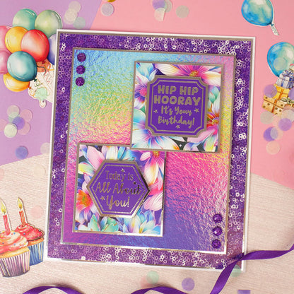 Blocs de papier Duo Design – Arc-en-ciel irisé et Paillettes scintillantes