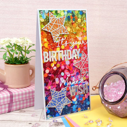Blocs de papier Duo Design – Arc-en-ciel irisé et Paillettes scintillantes