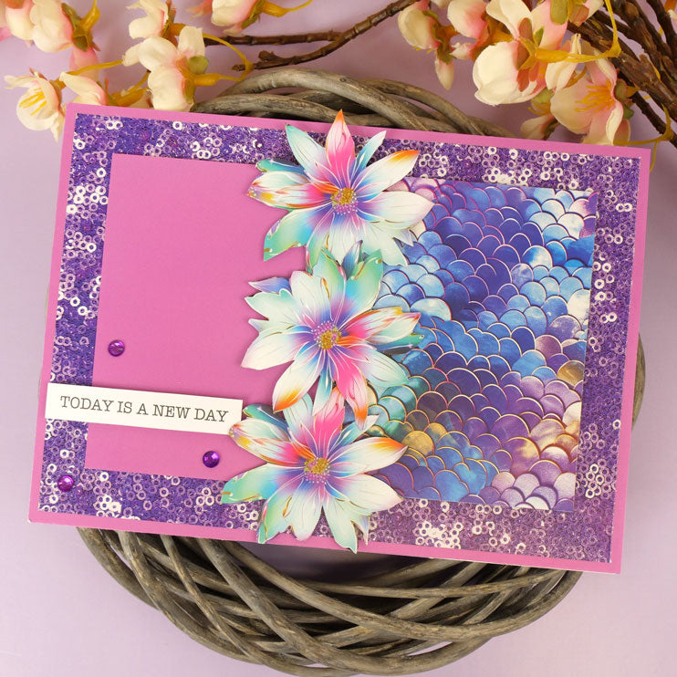 Blocs de papier Duo Design – Arc-en-ciel irisé et Paillettes scintillantes