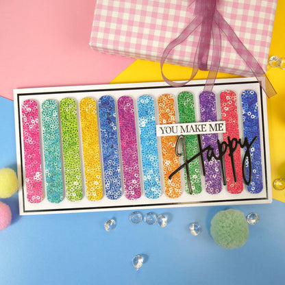 Blocs de papier Duo Design – Arc-en-ciel irisé et Paillettes scintillantes
