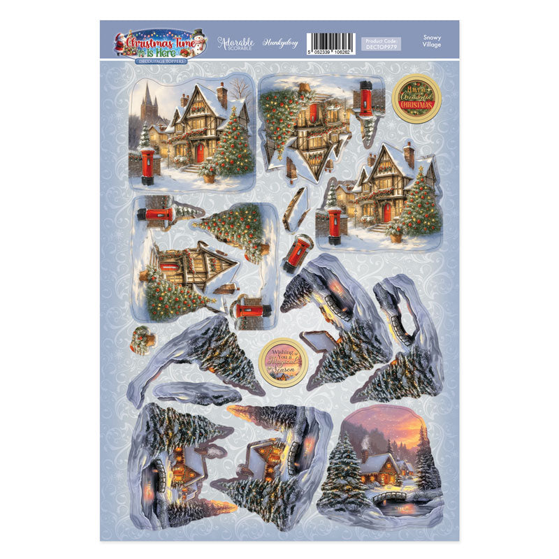 Feuille de Découpage Village enneigé