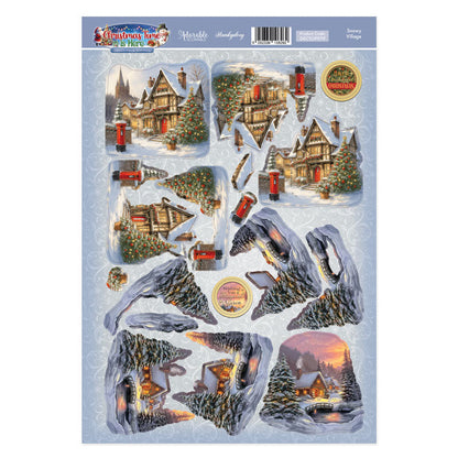 Feuille de Découpage Village enneigé