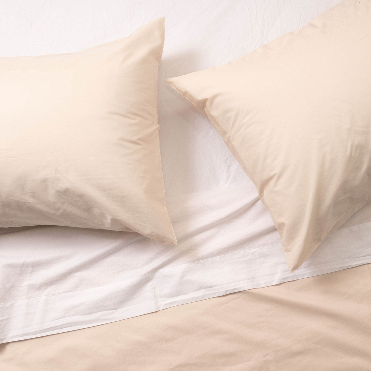 Housse de couette et taies d'oreiller en percale de coton bio essentielle