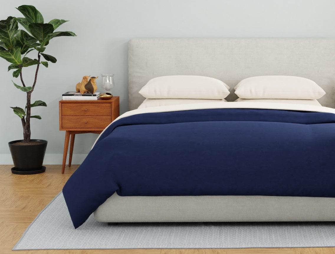 Housse de couette et taies d'oreiller en percale de coton bio essentielle