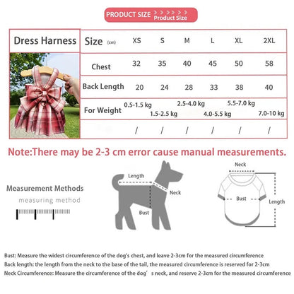 Daisy Bow Dog Dress Harness and Leash Set | Dog Walking Set