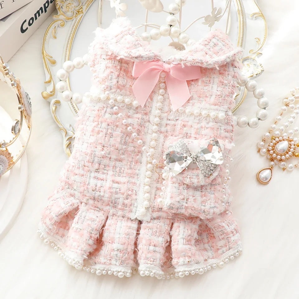 Robe Coco Tweed pour chien – Tenue de luxe classique pour chiens