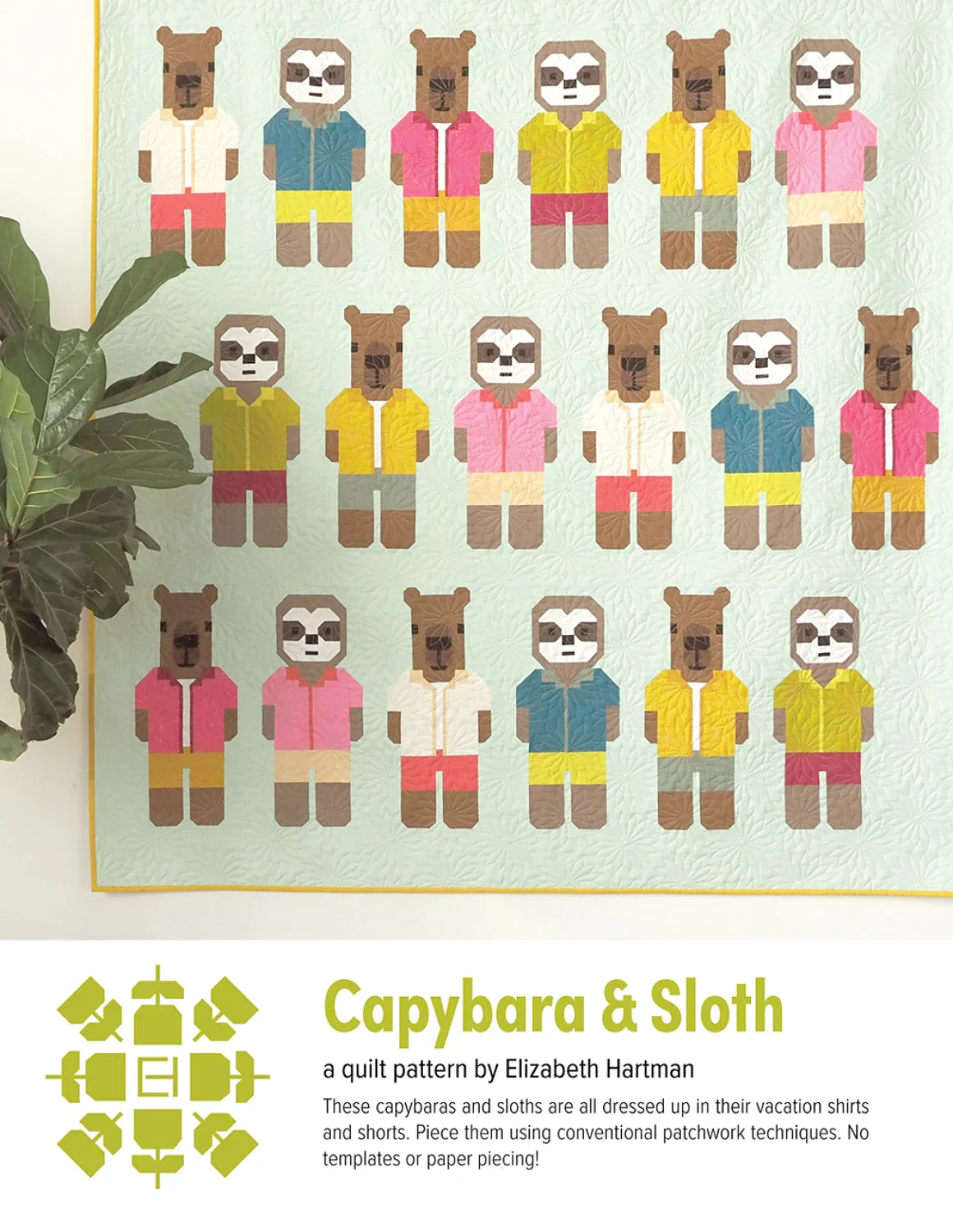 Capybara et Paresseux - Patrons de couette par Elizabeth Hartman