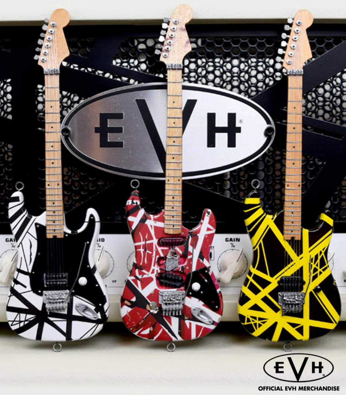 Réplique miniature de guitare EVH Black & Yellow VH2 "Bumblebee" Eddie Van Halen à collectionner