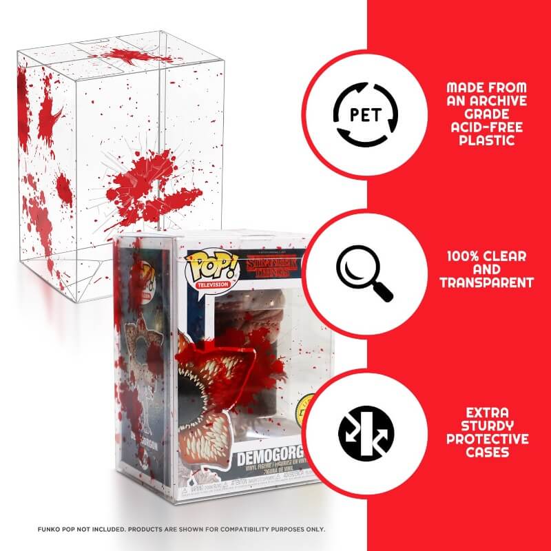 Funko Pop 4 pouces - Sang rouge avec impacts de balles - Protecteur EVORETRO PET 0,40 mm - Lot de 10
