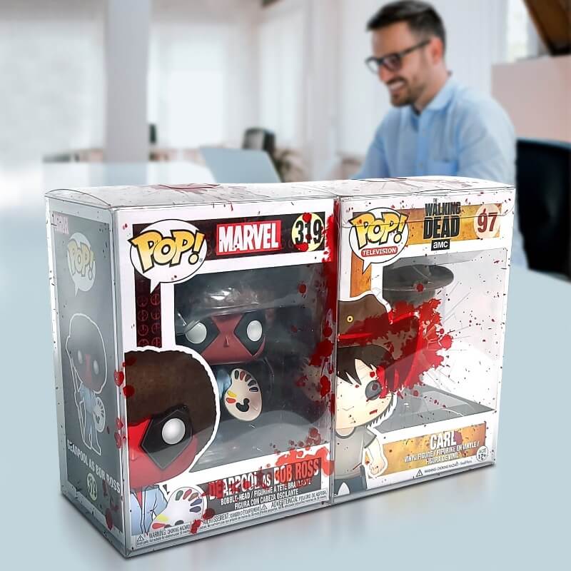 Funko Pop 4 pouces - Sang rouge avec impacts de balles - Protecteur EVORETRO PET 0,40 mm - Lot de 10