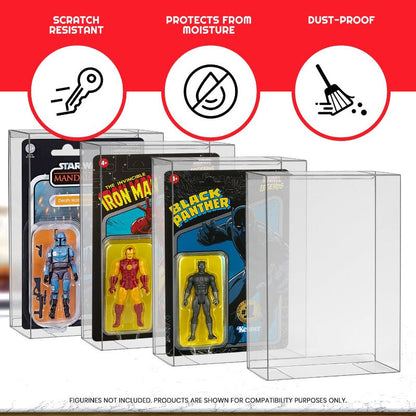 EVORETRO Action Figure Display Case for Carded Star Wars and GI Joe 3.75'' Deep 44MM - 10 Pack