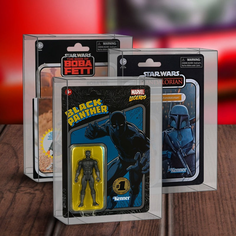 EVORETRO Action Figure Display Case for Carded Star Wars and GI Joe 3.75'' Deep 44MM - 10 Pack