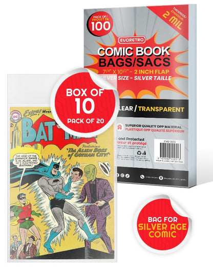 EVORETRO Comic Bags for Silver Age Comic Bags Protector - 2MIL