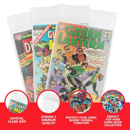 Sacs de protection pour bandes dessinées EVORETRO – Sacs pour bandes dessinées régulières et Silver Comic – 2MIL