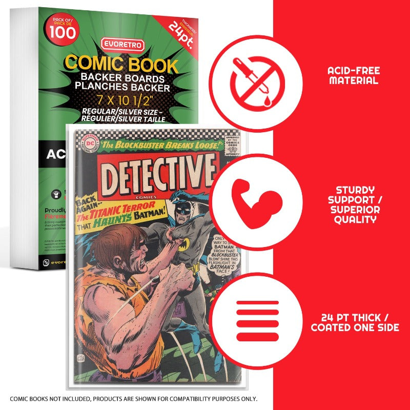 Regular-Silver Comic Backer Boards - Backboard 24PT