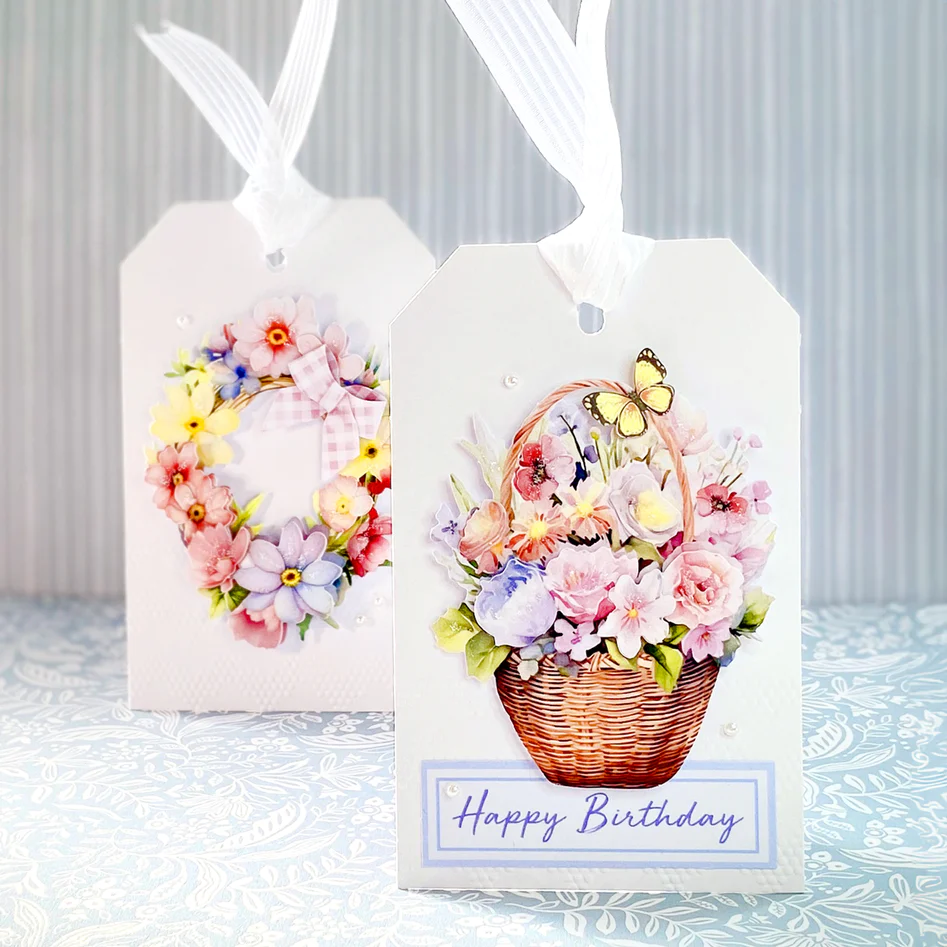 Découpage prédécoupé – Panier floral et couronne (lot de 3)