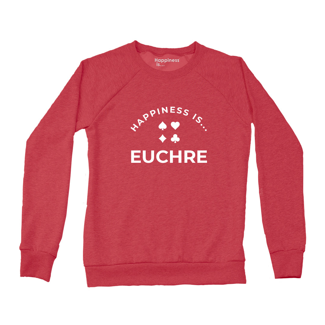 Women's Euchre Crew Sweatshirt, Chili
