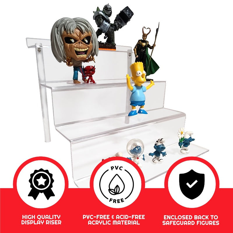 EVORETRO 4-Step Acrylic Display Stand for Action Figures | Riser RS6 Inch (Pack of 2)
