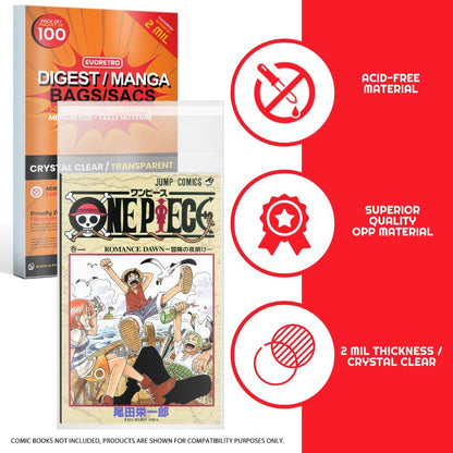 Resealable Bags for Digest, Manga comic
